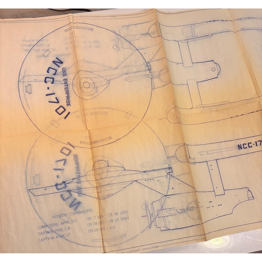Star Trek USS Enterprise NCC 1701 Blueprint Plans Starship Productions Original - Picture 8 of 12